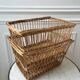 Pair of rattan/wicker storage baskets from the 60s and 70s