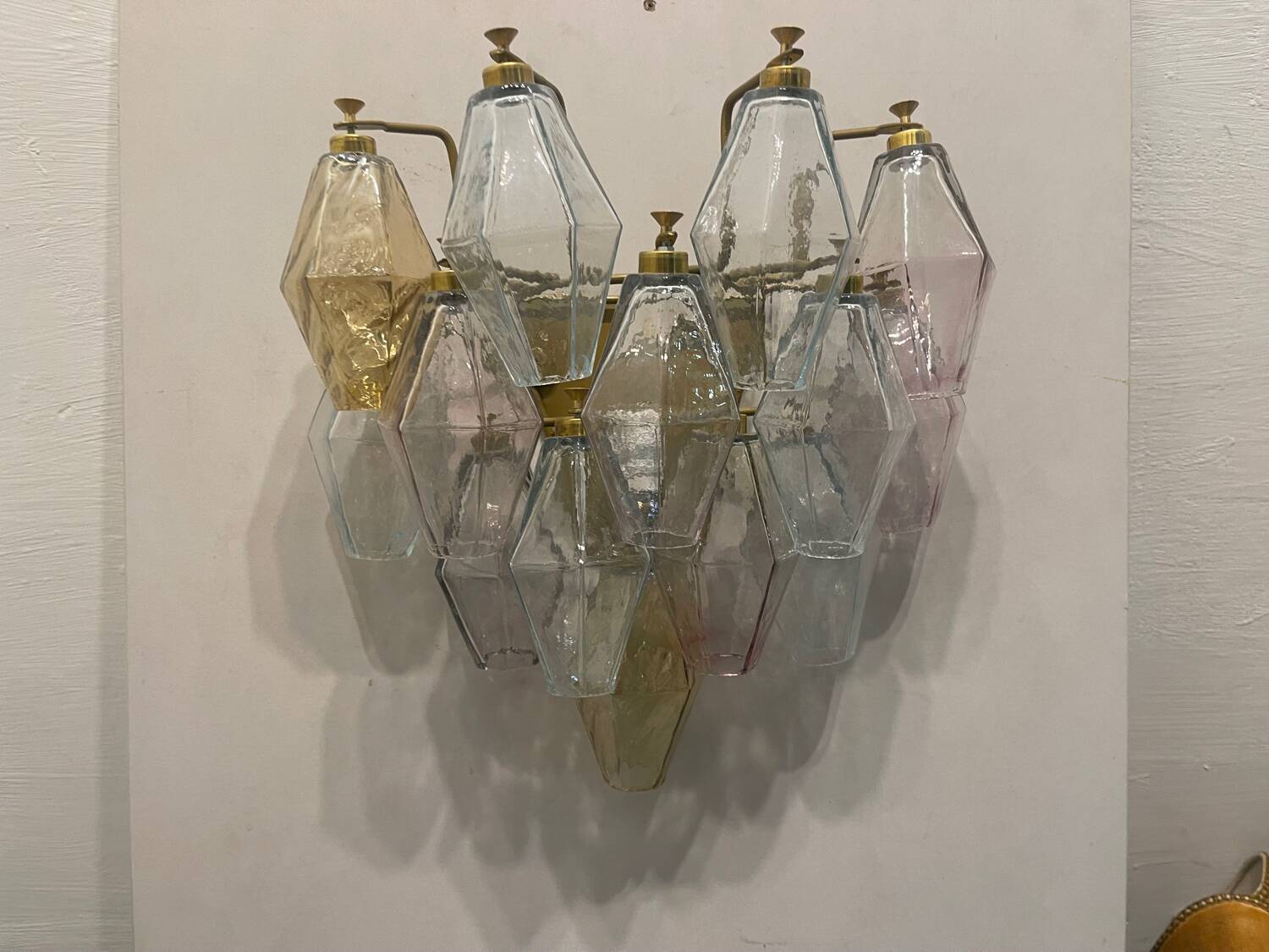 Murano Glass Polygon Sconces Set of 2