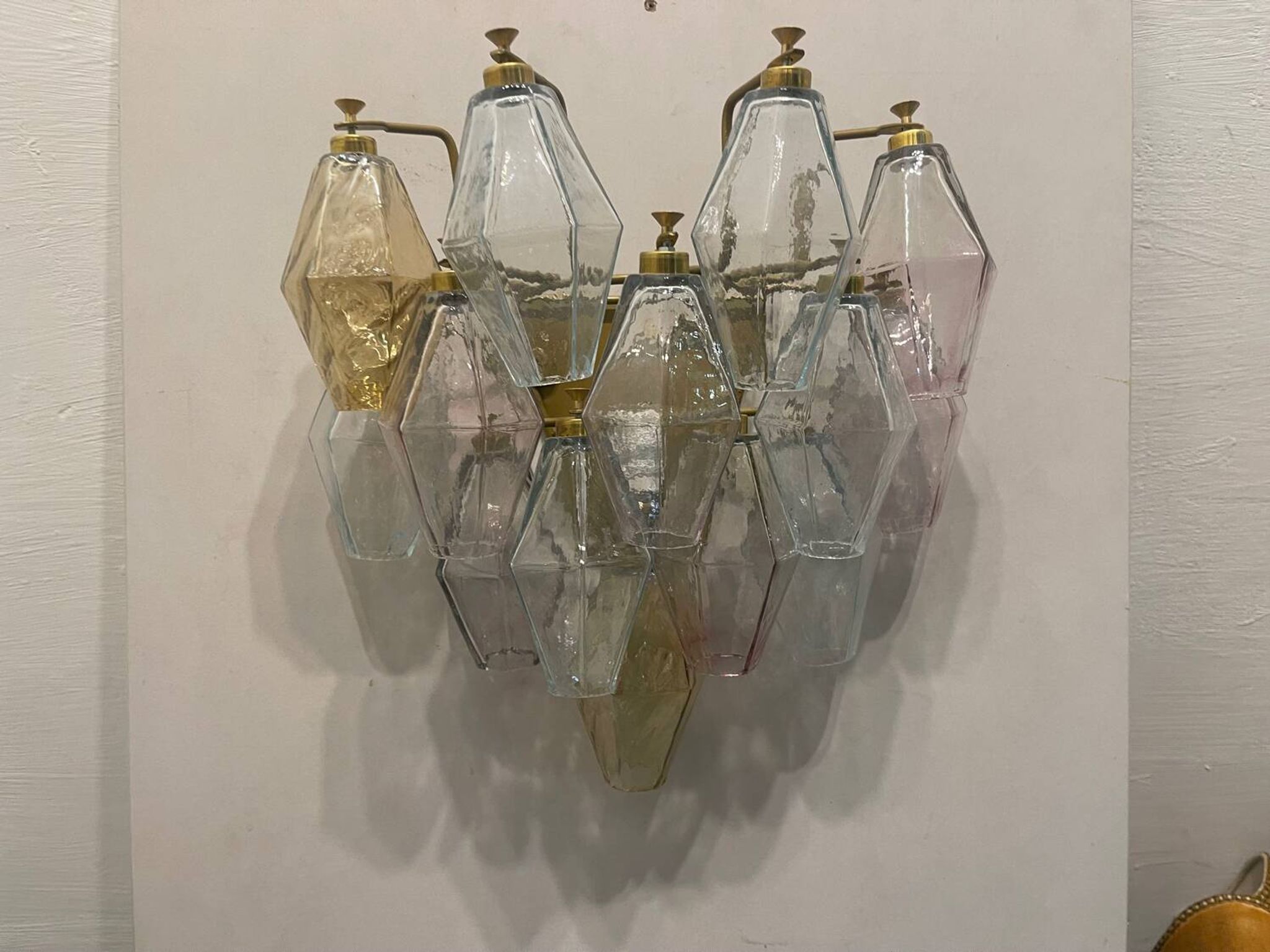 Murano Glass Polygon Sconces Set of 2