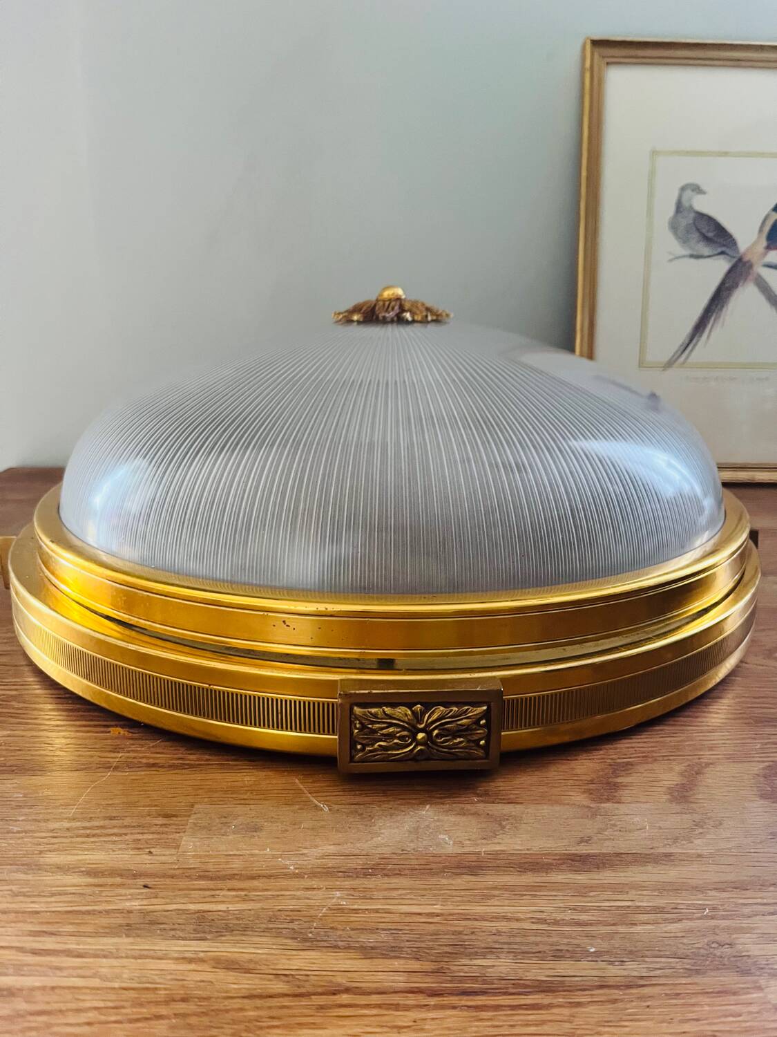 Gilded bronze and glass ceiling light