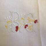 Linen table centre marked "RG" 70cmx84cm