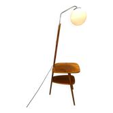 Lampadaire Art Déco avec verre laiteux et table d'appoint, Thonet, années 1950 – Czechos