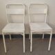 Pair of patinated white metal chairs