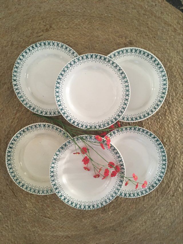 Assiettes semi-plates terre de fer Digoin Sarreguemines.