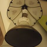 Stained glass lamp with porcelain and bronze base