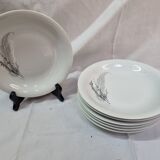 7 assiettes à soupe, porcelaine de Sologne