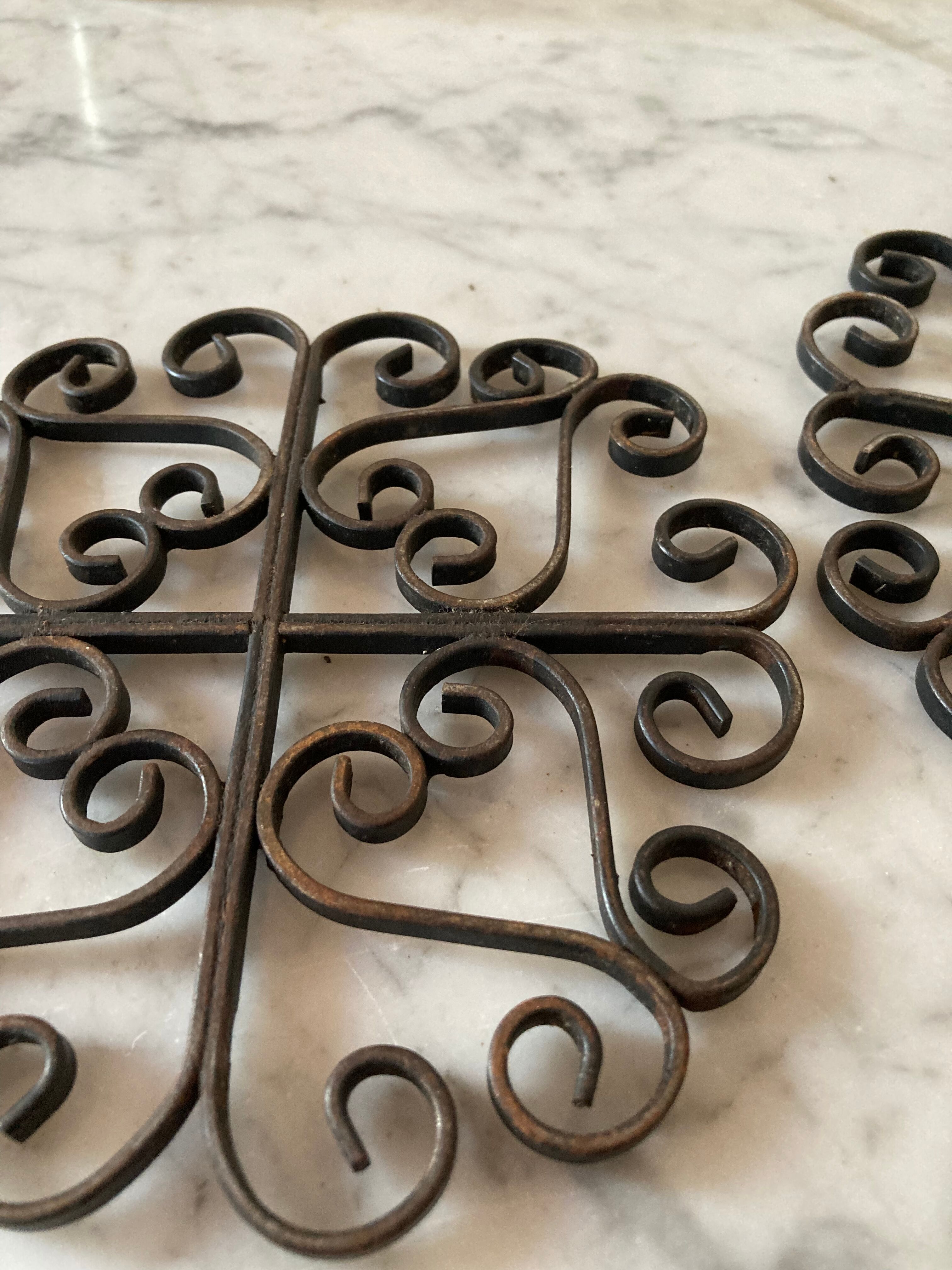 Underside of wrought iron antique metal