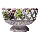 Openwork bowl in painted earthenware, Émile Tessier Le Croisic, 30-50's accidents