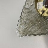 Vintage Murano gold Ice Glass Metal Wall Light by Kaiser Leuchten, Germany 1970s