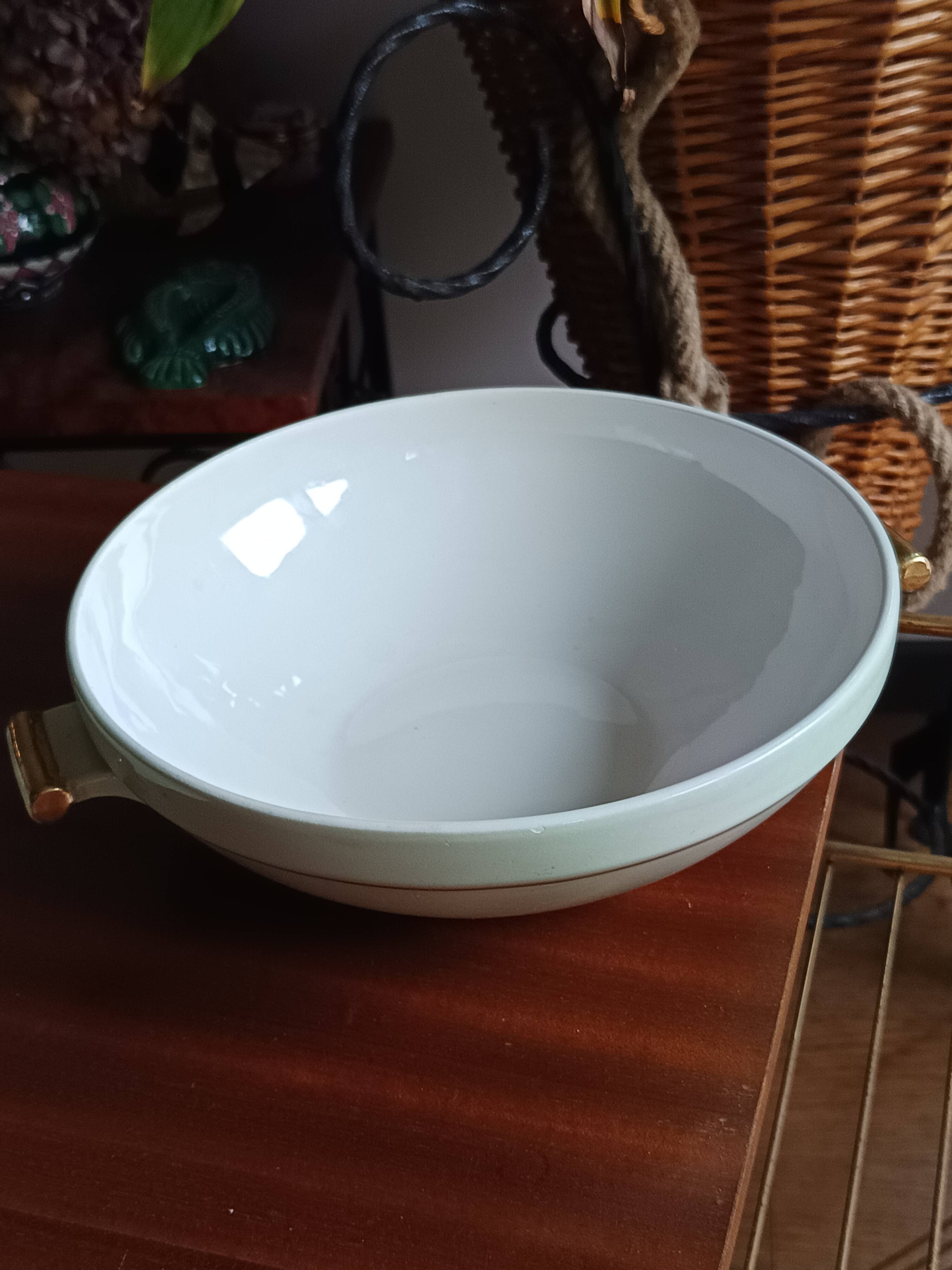 Vegetable dish with 2 platters and 2 small dishes, Salins earthenware, pale green Opaceline