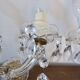 pair of double wall sconces with crystal pendants, made in Italy