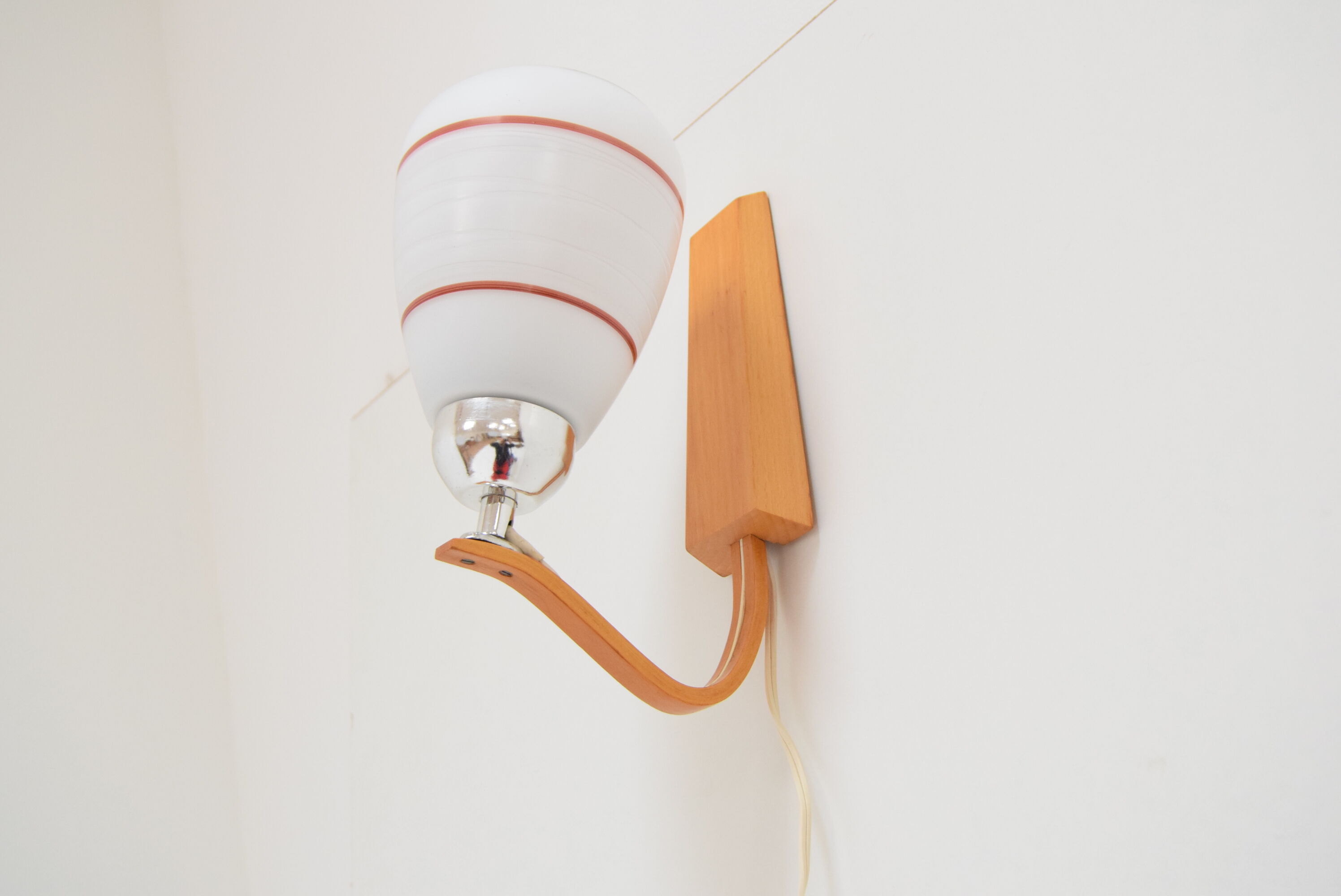 Mid-century wood wall lamp  by Drevo Humpolec, 1970