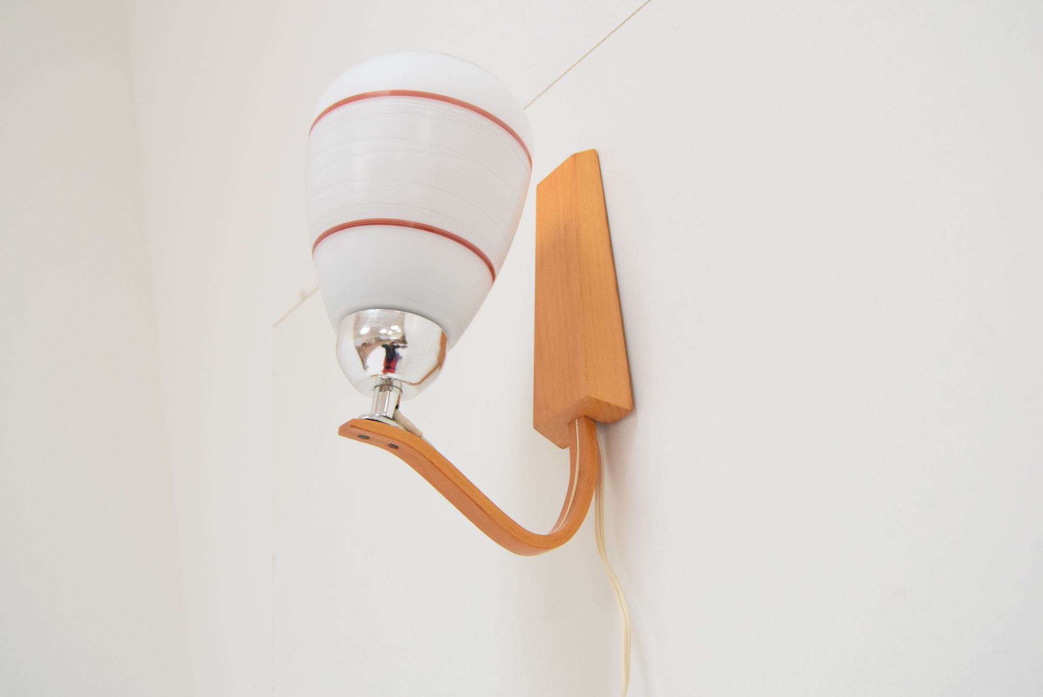 Mid-century wood wall lamp  by Drevo Humpolec, 1970