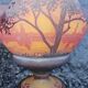 Large bowl on pedestal Daum Nancy – Lakeside landscape 1910