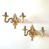 Paire d'appliques en bronze doré XXe