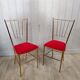 Duo de chaises vintage métal doré