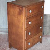 Vintage drawer unit, Art Deco wooden furniture, chest of drawers, tallboy.