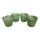 Four green glass paste candle holders