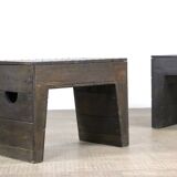 Pair Of Stools Bossche School By Dom Hans Van Der Laan & Jan De Jong, 1970s