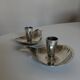Pair of Atla Denmark Scandinavian candlesticks in silver metal