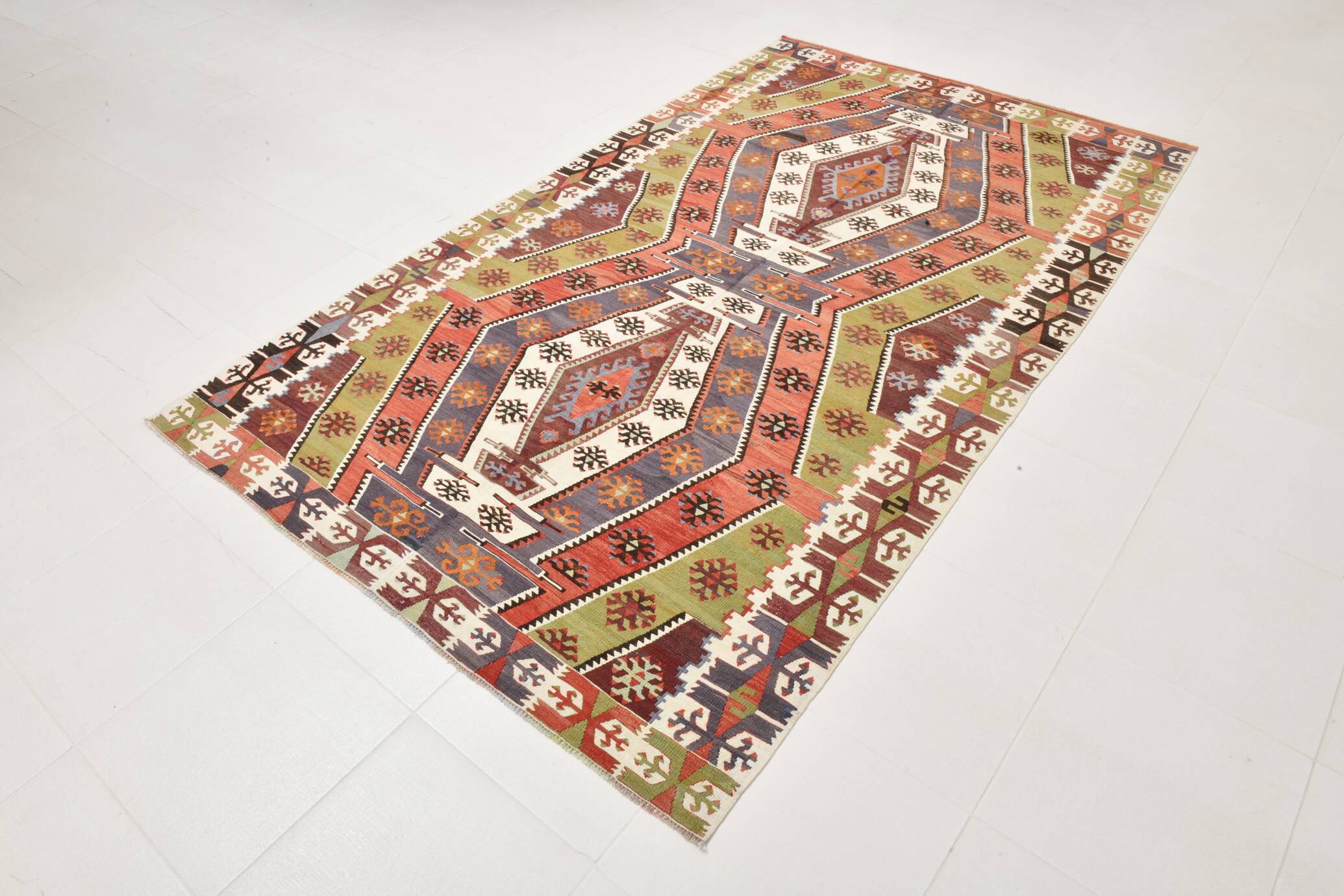 5x8 Geometric Handmade Antique Vintage Rug, 156x251Cm