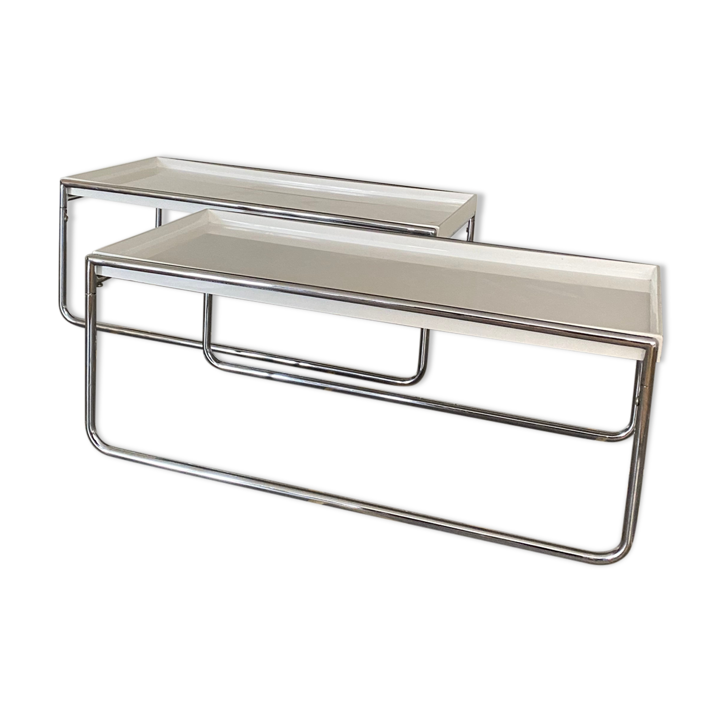 Paire de tables basses vintage trays Katell