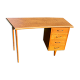 Oak and rattan desk