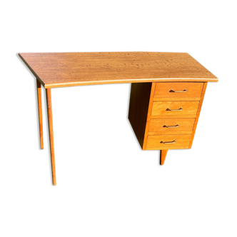 Oak and rattan desk
