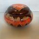 Vallauris ceramic box orange brown