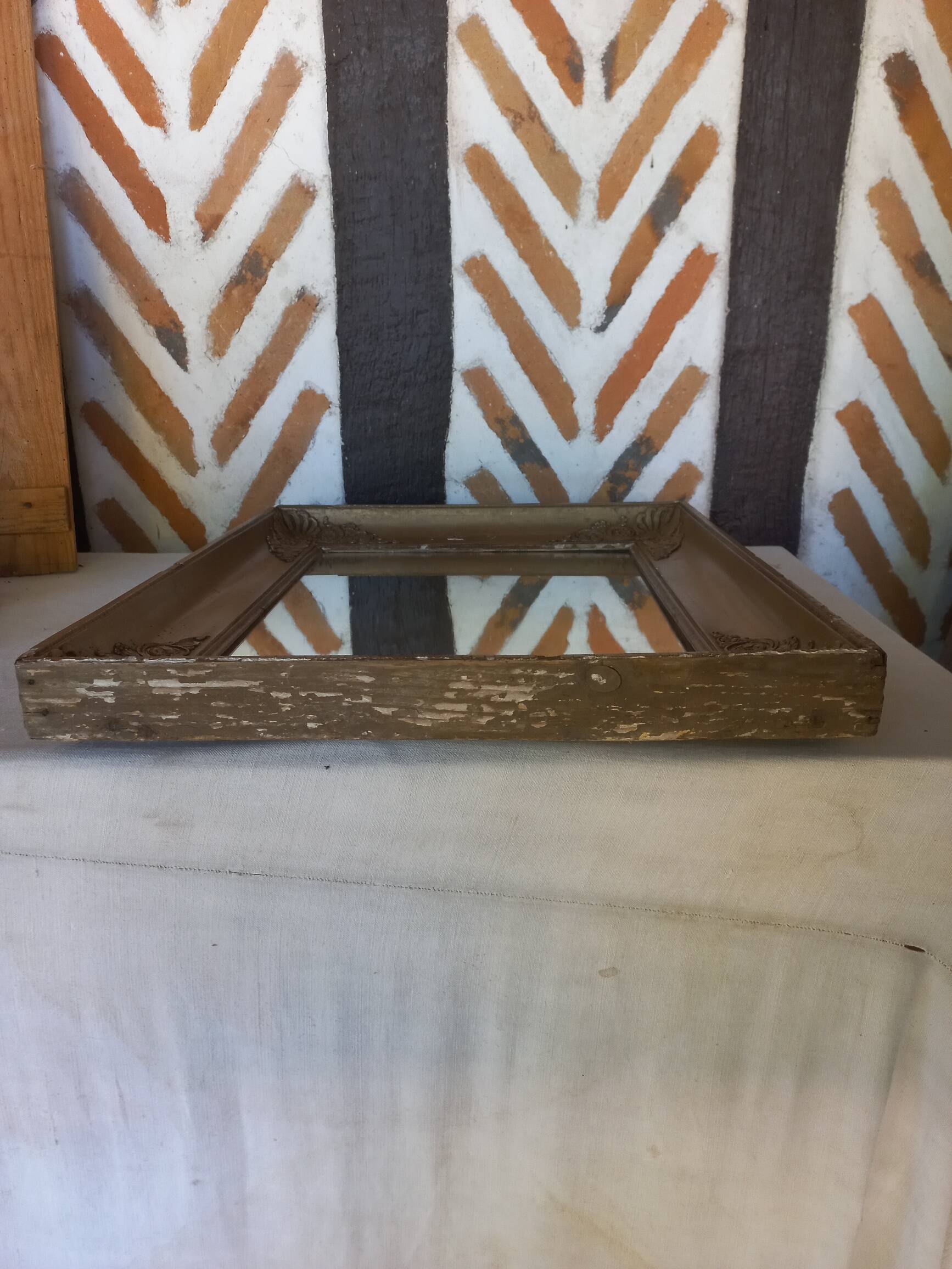 Old gilded wood mirror late 18th century early 19th century