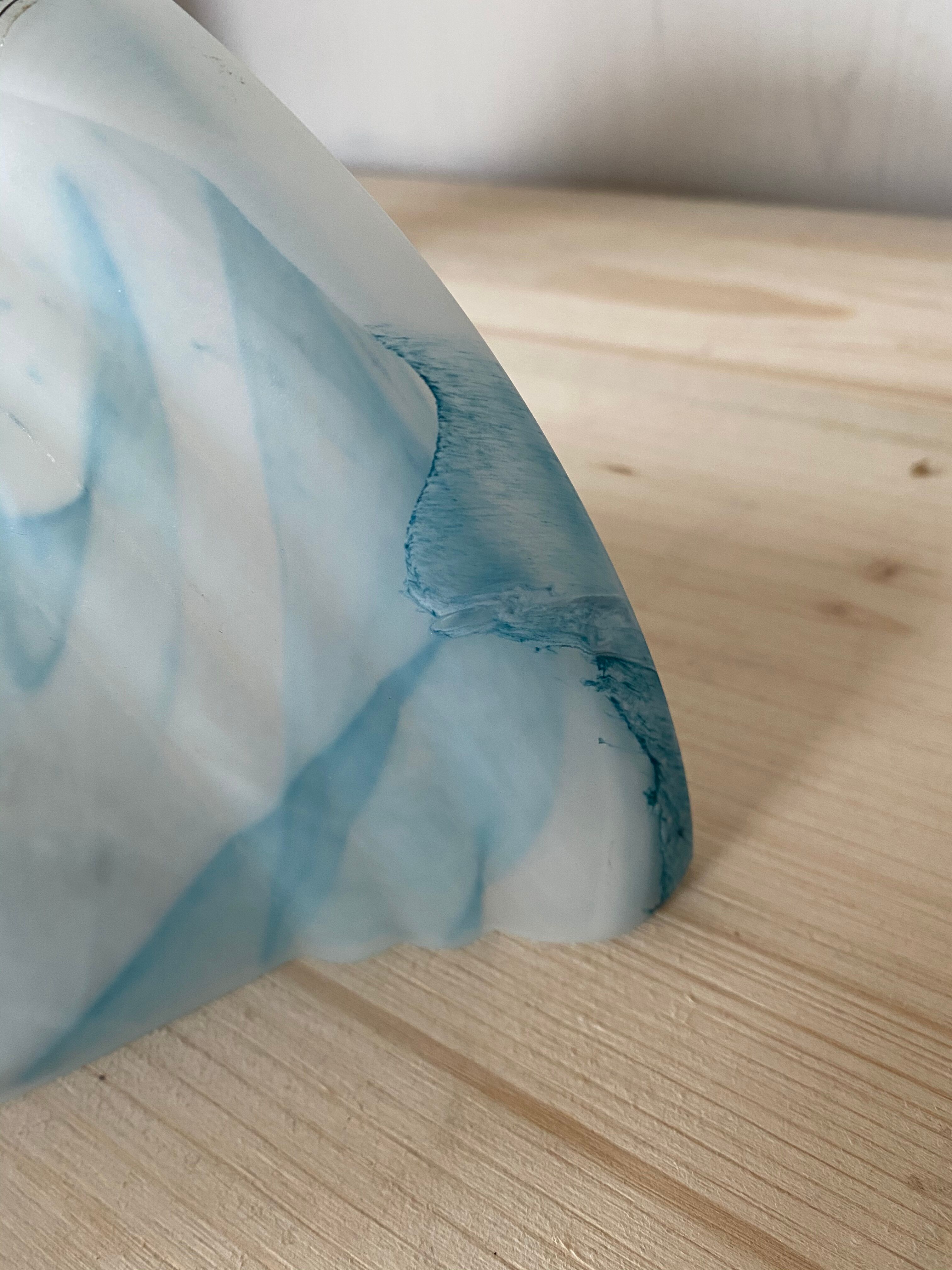 Marbled blue murano glass wall lamp