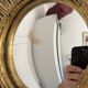 Vintage 1960s sun mirror witch's eye gold - 26 cm