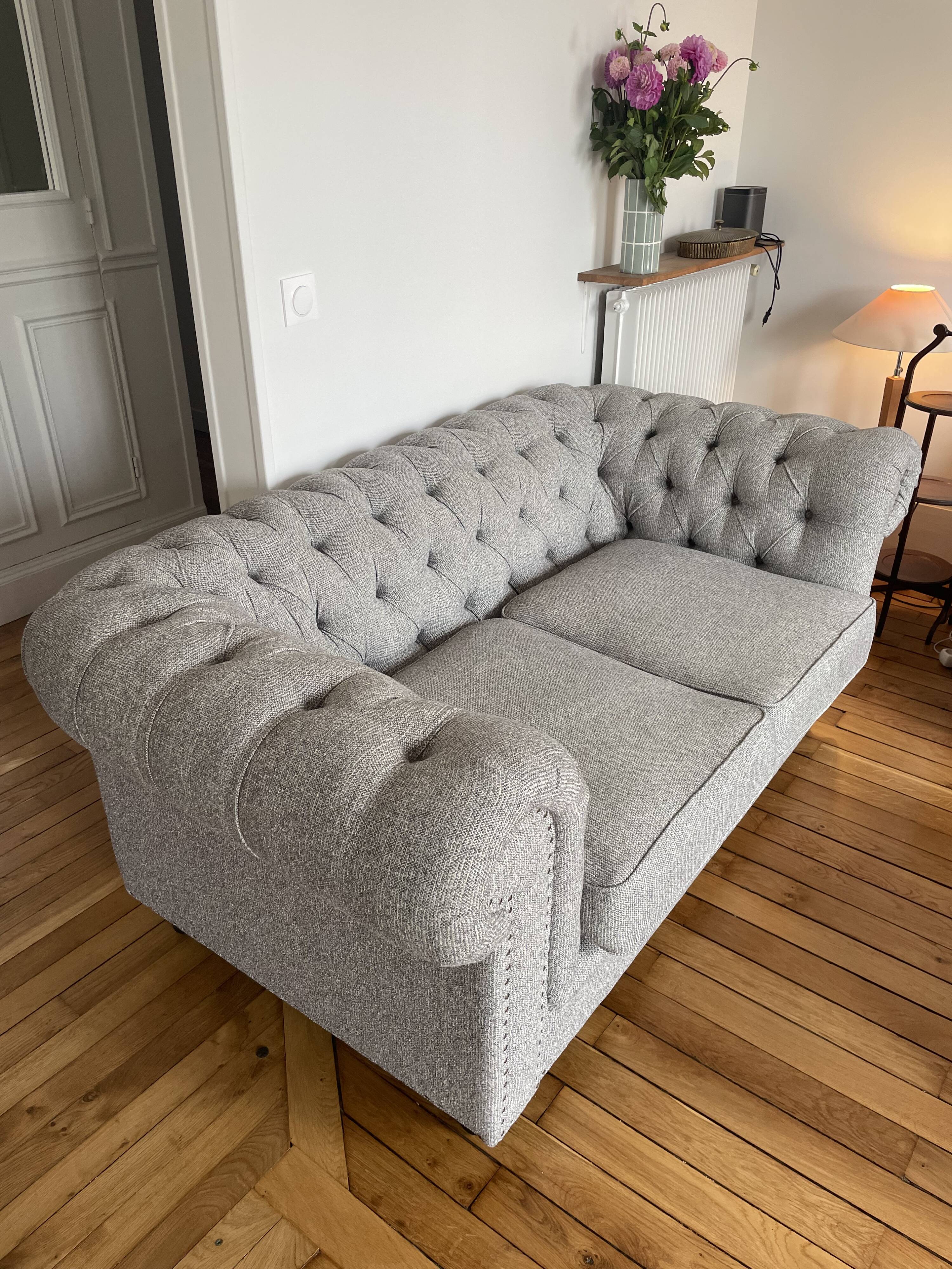 Chesterfield fabric sofa sneak Maison Saulaie - 2 seater