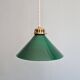 Art Deco pendant light in conical green opaline, 1920s-30s