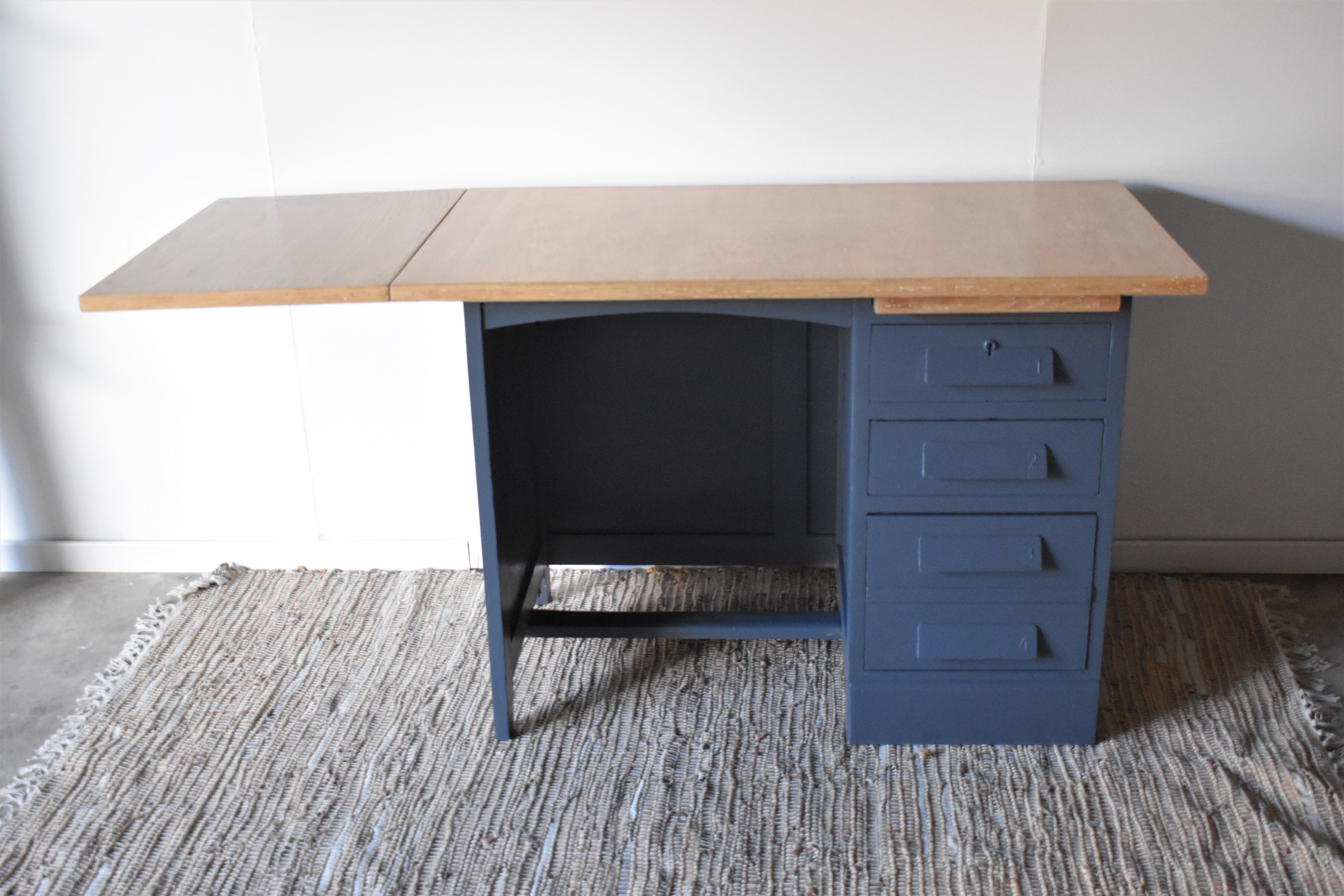 Old wooden desk with extensions