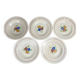 Set of 5 deep plates "The Hive", Moulins des Loups, 20th century