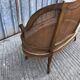 Antique Louis XV bench in solid walnut and caning