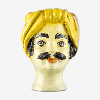 Mini yellow head vase man