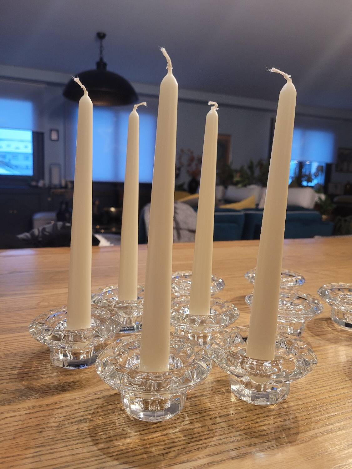 Set of 10 arc crystal candle holders