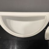 Large Opaline Glass White Sconces, 1980s, Set of 2