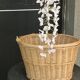 Panier a velo en rotin, osier tresse, avec anse et crochets, vintage