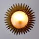 Applique soleil par Ferro Arte, métal et feuille d'or, espagne, 1960