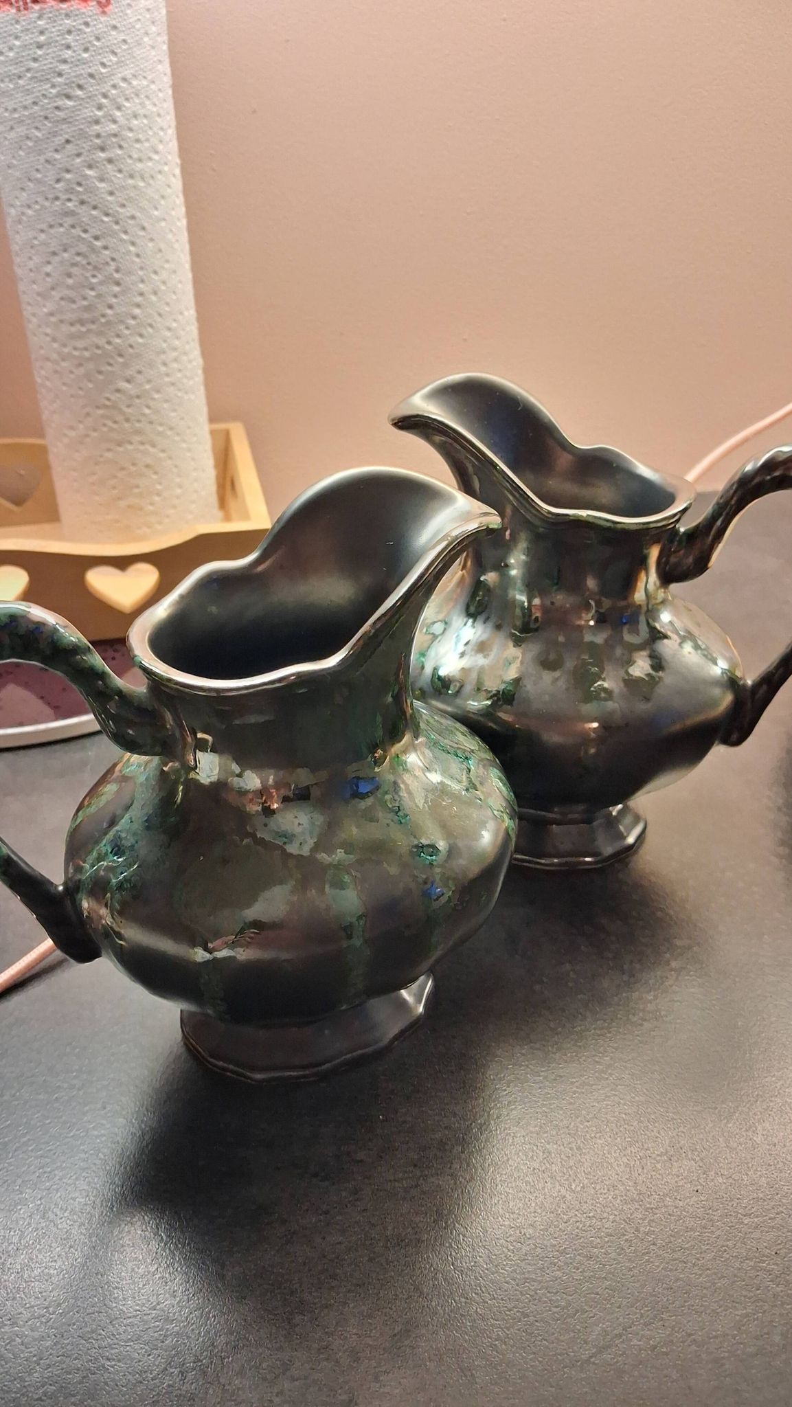 Pair of Art Deco jugs • Thulin Faience Factory (Belgium)