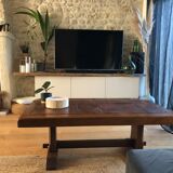 Solid oak coffee table P. Garnier