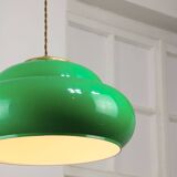 Vintage Green Italian Pool Table Lamp in Brass and Plastic