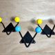 Lot 3 hooks coat racks with 2 balls vintage