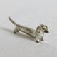 6 dog dachshund knife holders in vintage silver color metal