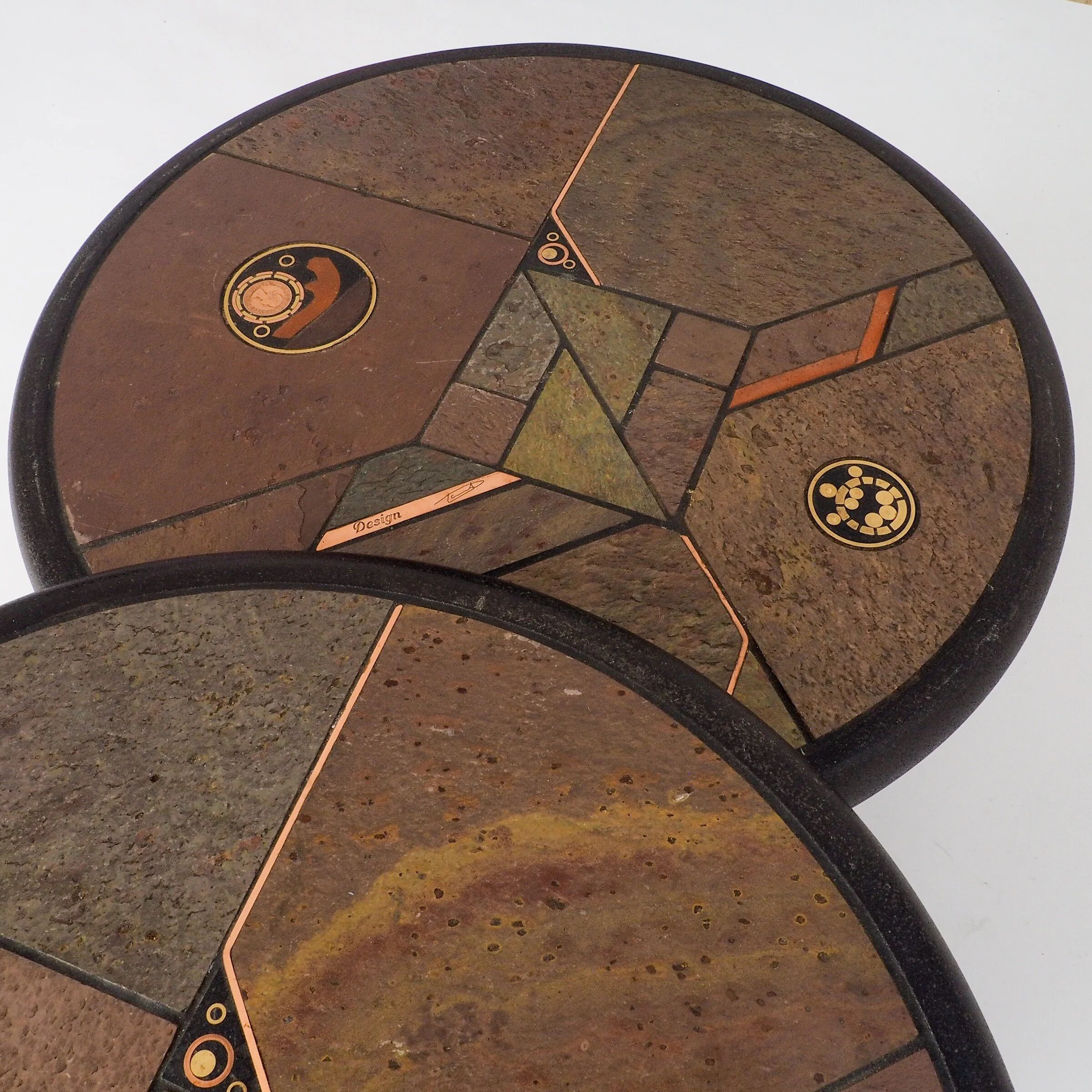 Rare two-tier modular brutalist coffee table by Paul Kingma