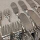 12 fish cutlery sets 24p silver metal decor ribbons rocaille