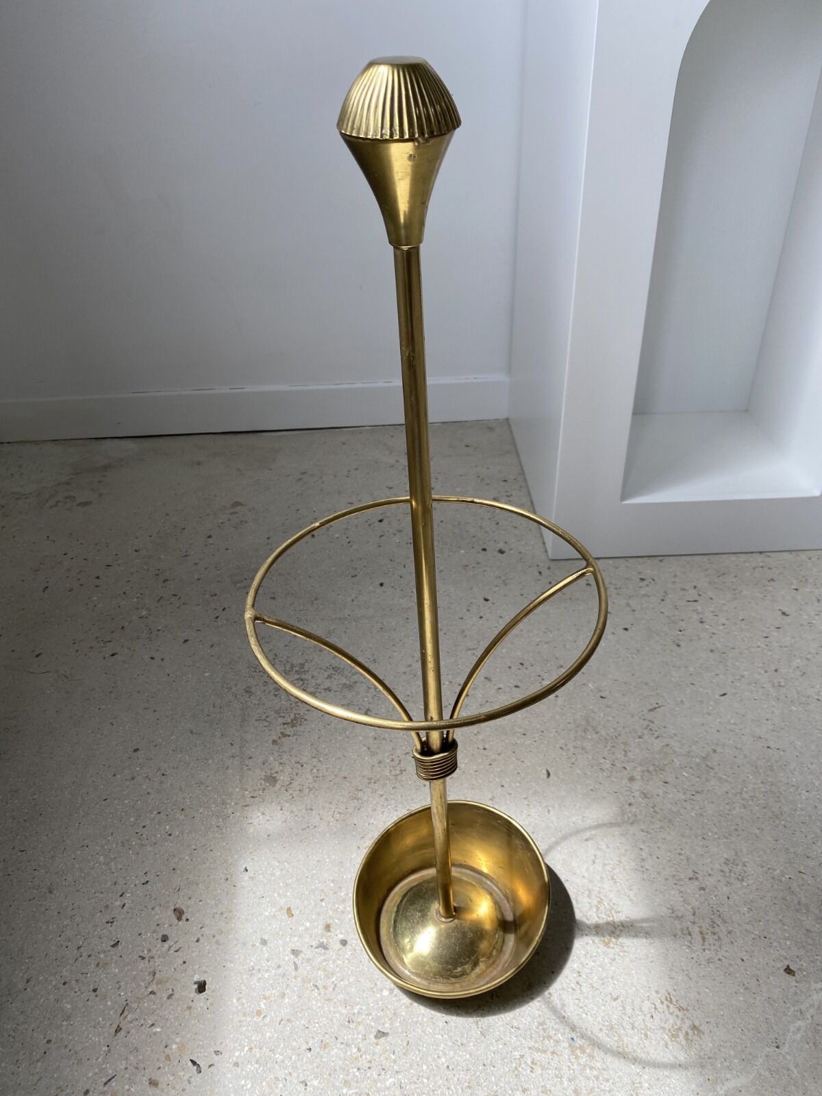 Vintage golden brass umbrella holder